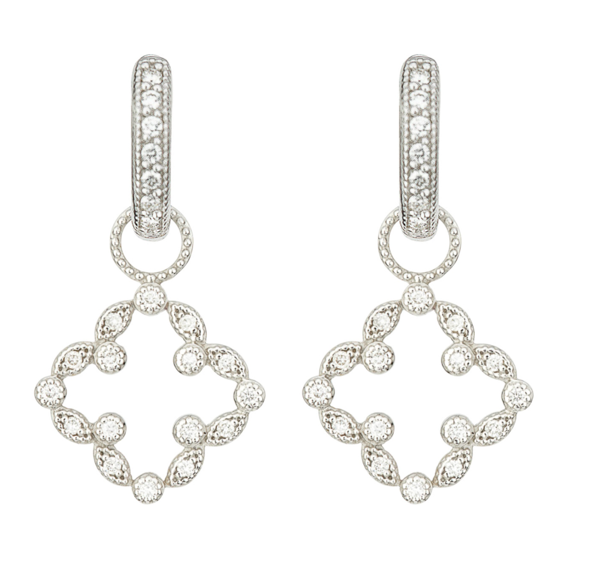 Pave Open Clover Marquis Earring Charms