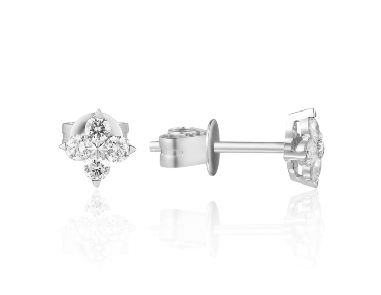 14KW Diamond Quad Earrings