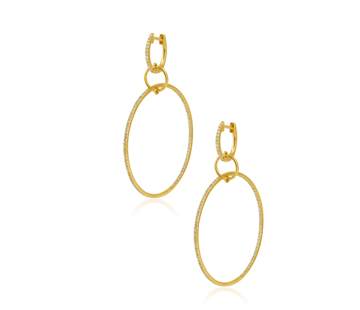 14KY Circle Drop Earrings
