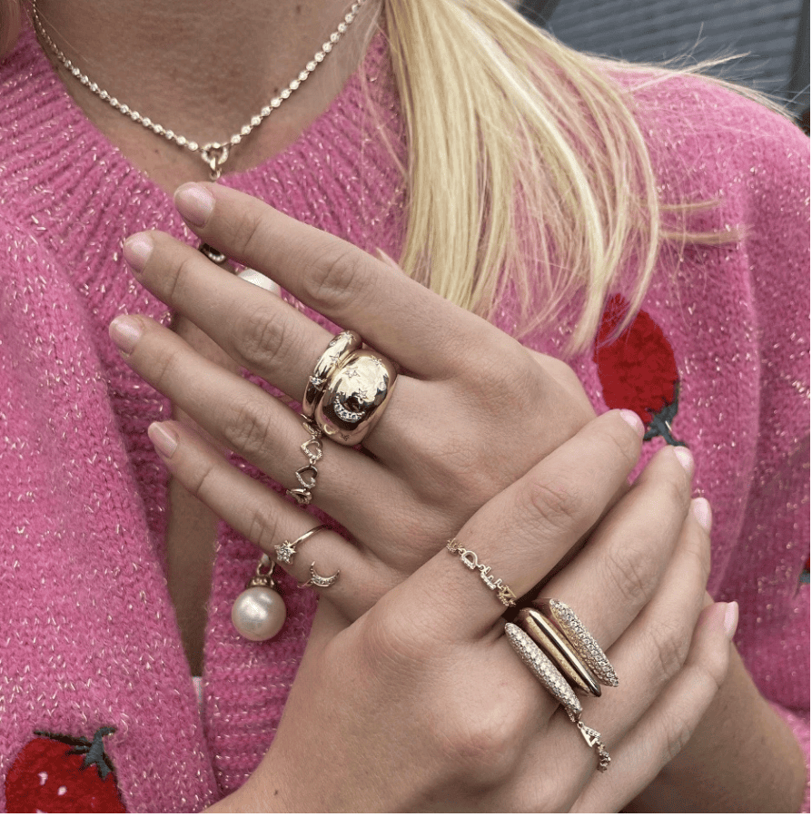 Large Celeste Dome Ring