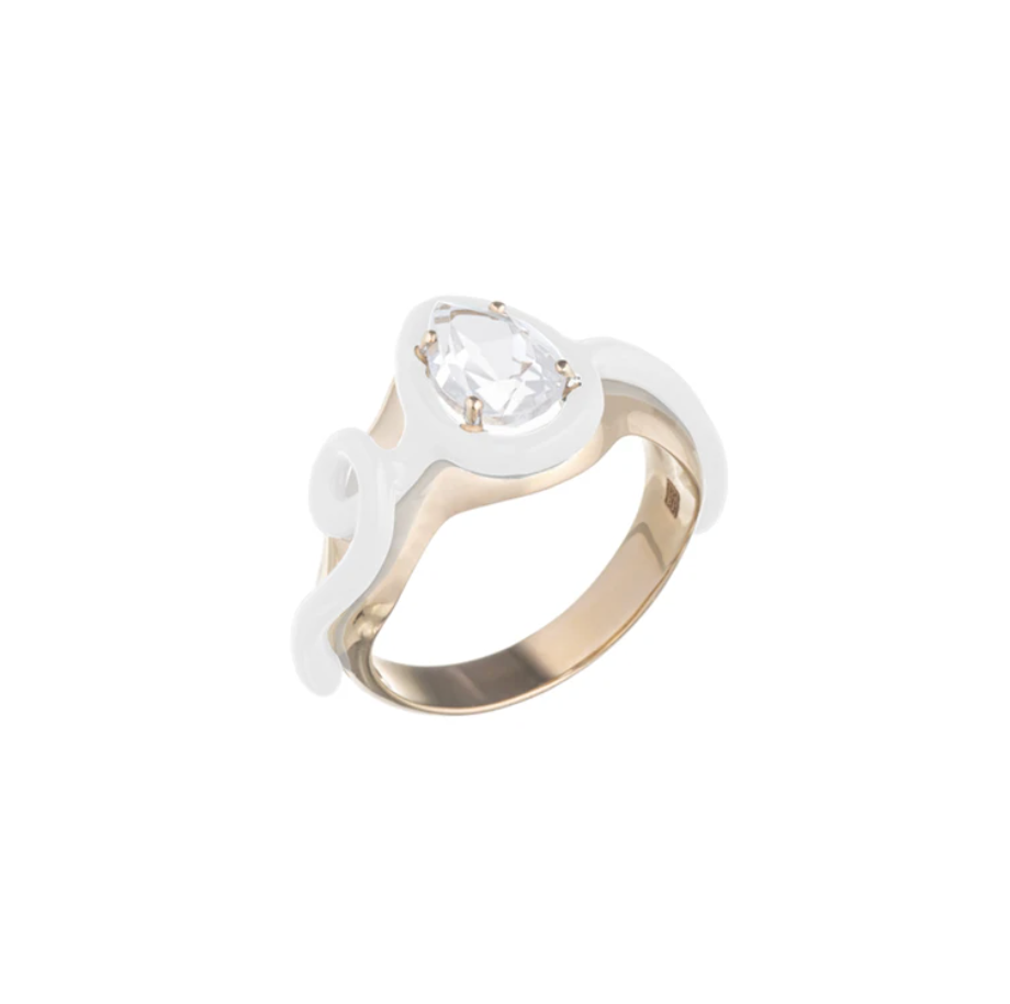 Totally Awesome Squiggle Ring In White