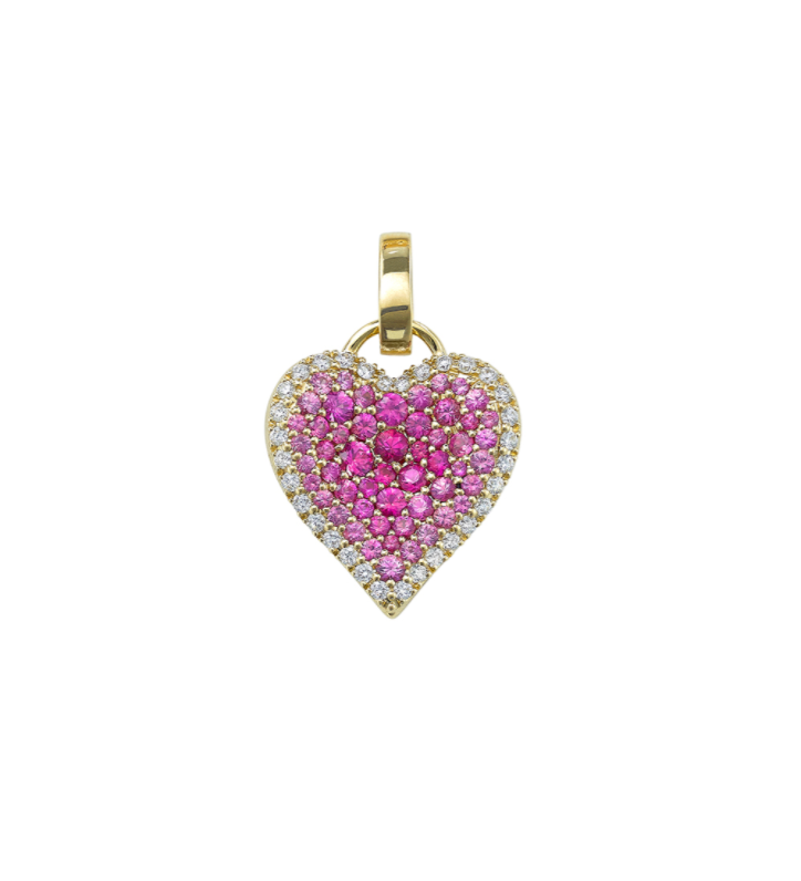 Fortune Pink Sapphire Pave Heart
