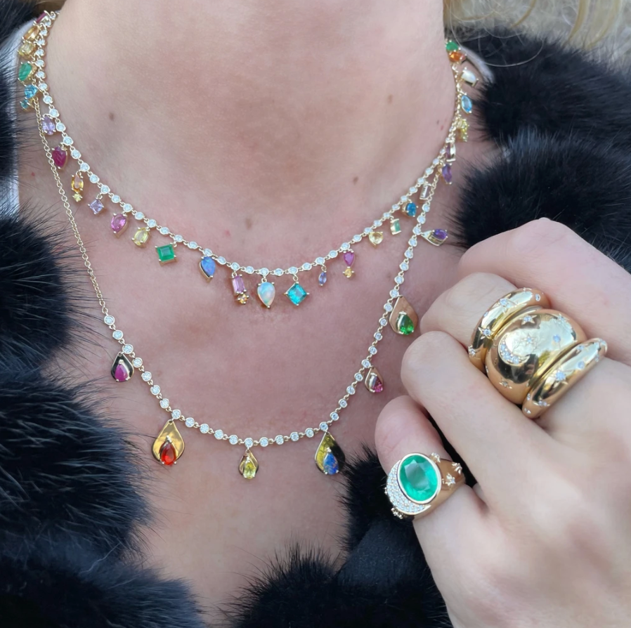 14KY Rainbow Collar Necklace