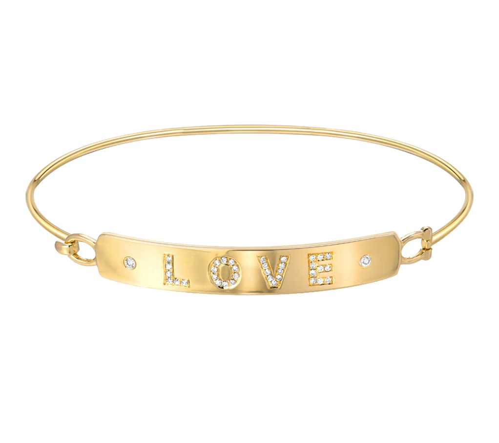 Love Plaque Diamond Bangle