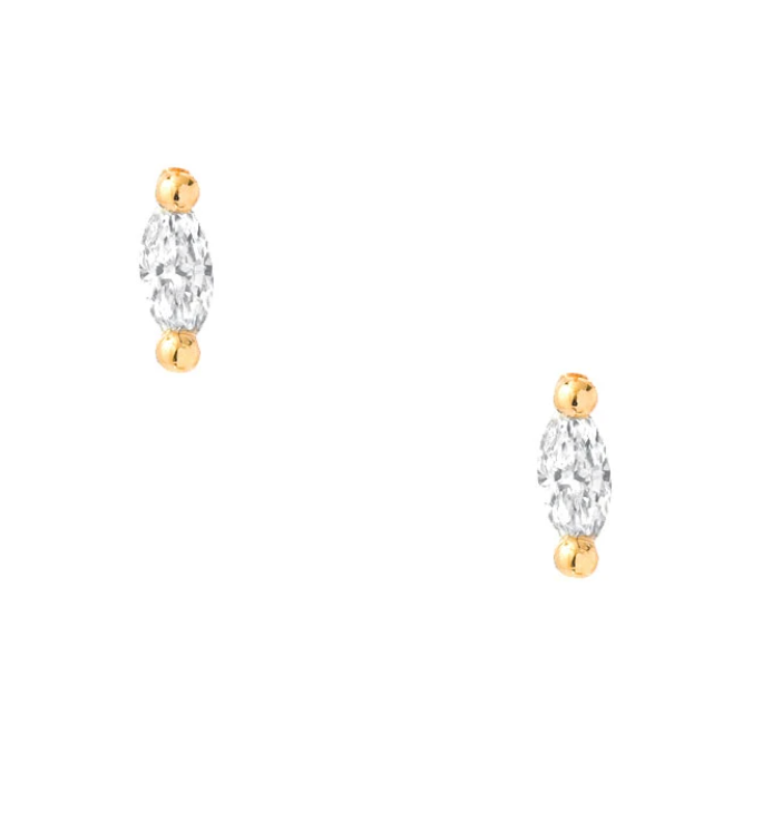 Petite Marquise Diamond Post Earrings