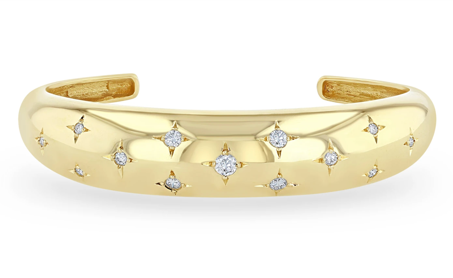 Scattered Star Set Diamonds Medium Aura Cuff