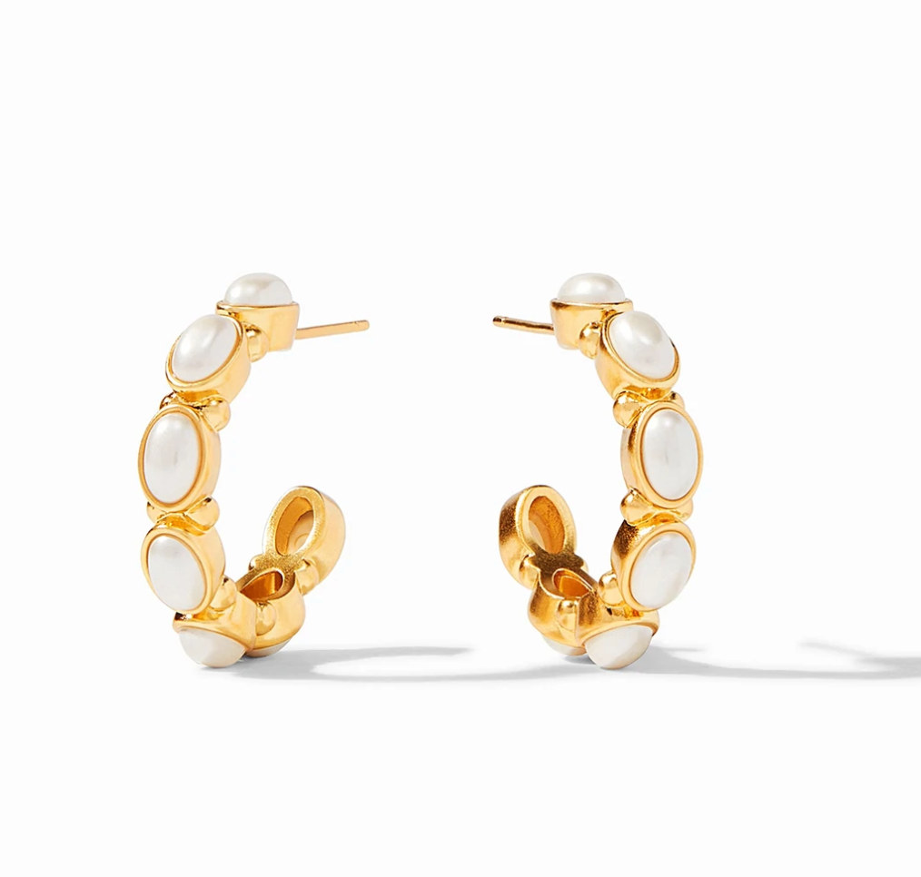 Mykonos Hoop - Gold Pearl