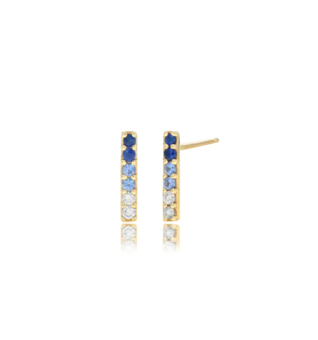 Blue Ombre Bar Earrings