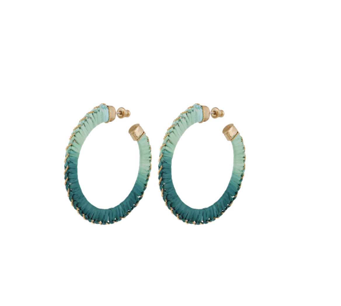 Belo Raffia Hoop Earrings