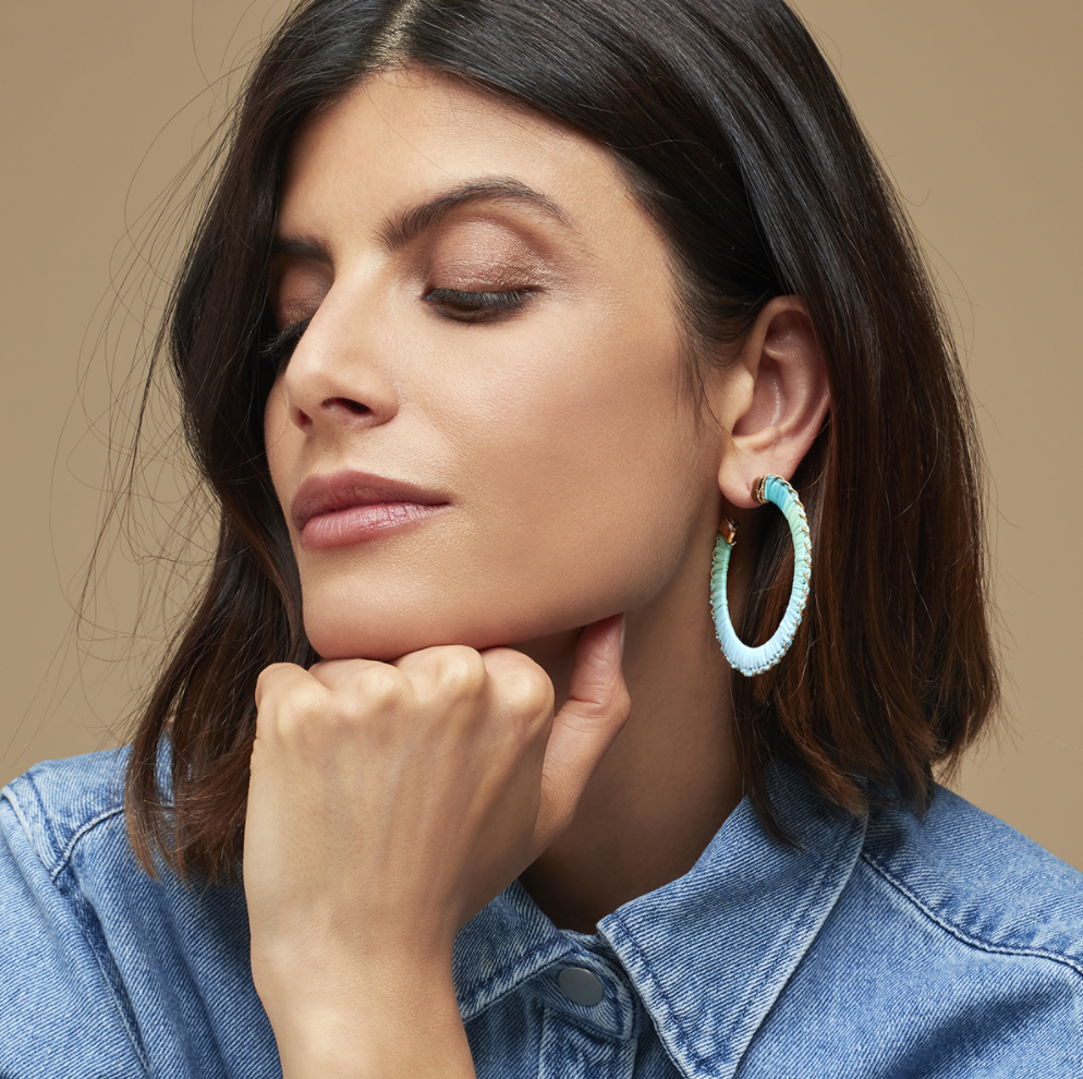 Belo Raffia Hoop Earrings