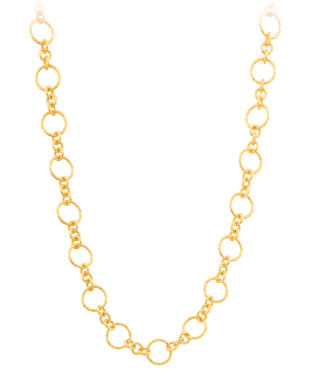 Collier Saturn Long Gold Necklace