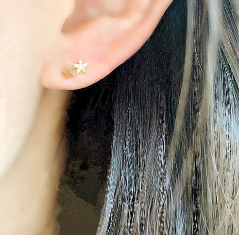 Petite Double Star Earrings