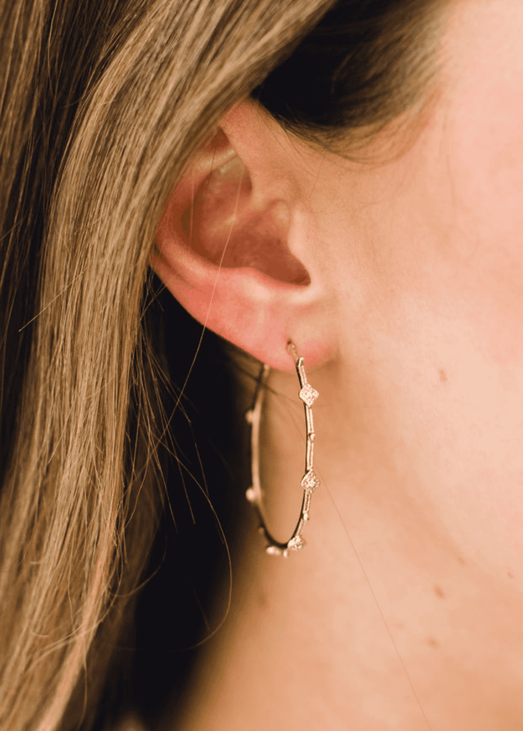 Crivelli Granulation and Diamond Hoop Earrings