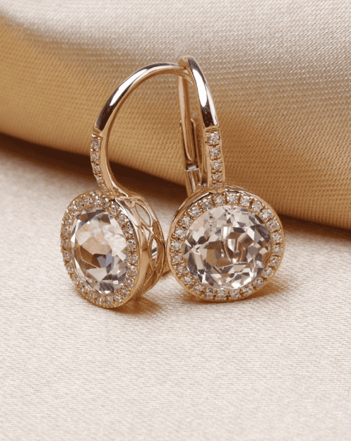 14K White Topaz Earrings-Earrings-Saffron Jewelry-Yellow-Susan Saffron Jewelry