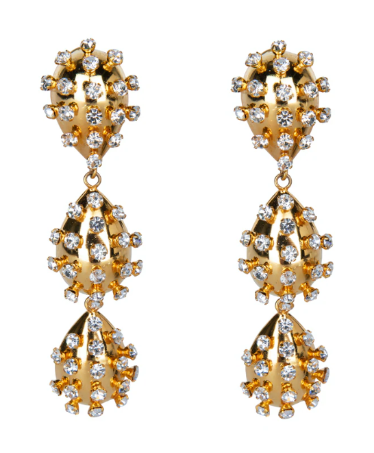 White Cubic Zirconia Statement Earrings