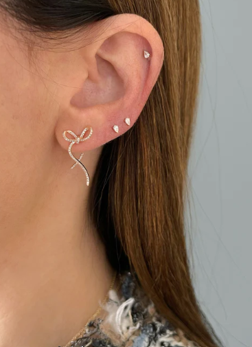 Diamond Bow Earrings
