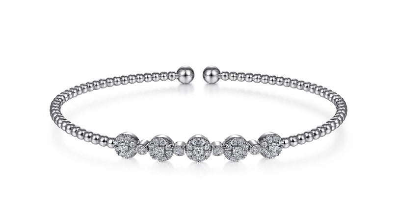 14KW 5 Diamond Circle Bangle