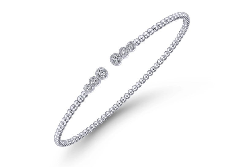 14K White Gold Bujukan Diamond Split Bangle