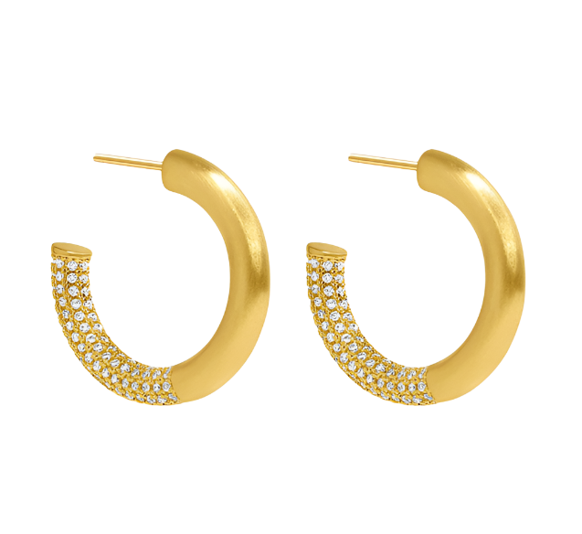 Signature Pave Small Hoops