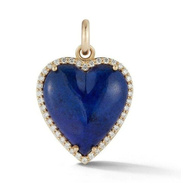 14KY Diamond and Lapis Alana Large Heart Charm