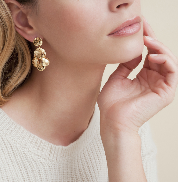 Sequin Diva Earrings Gold