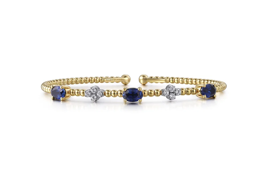 14K White-Yellow Gold Bujukan Diamond Bangle