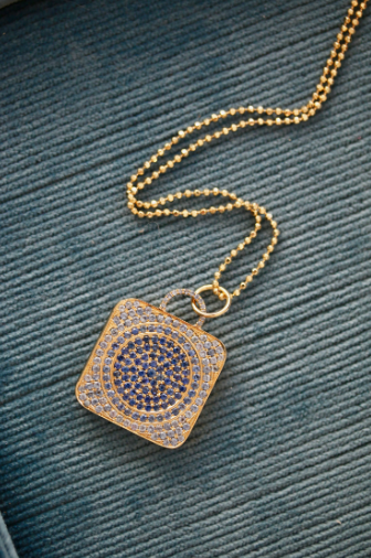 18KY Voyage Locket with Blue Sapphires