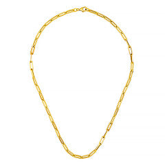 14KY Flat Links Paper Clip Necklace