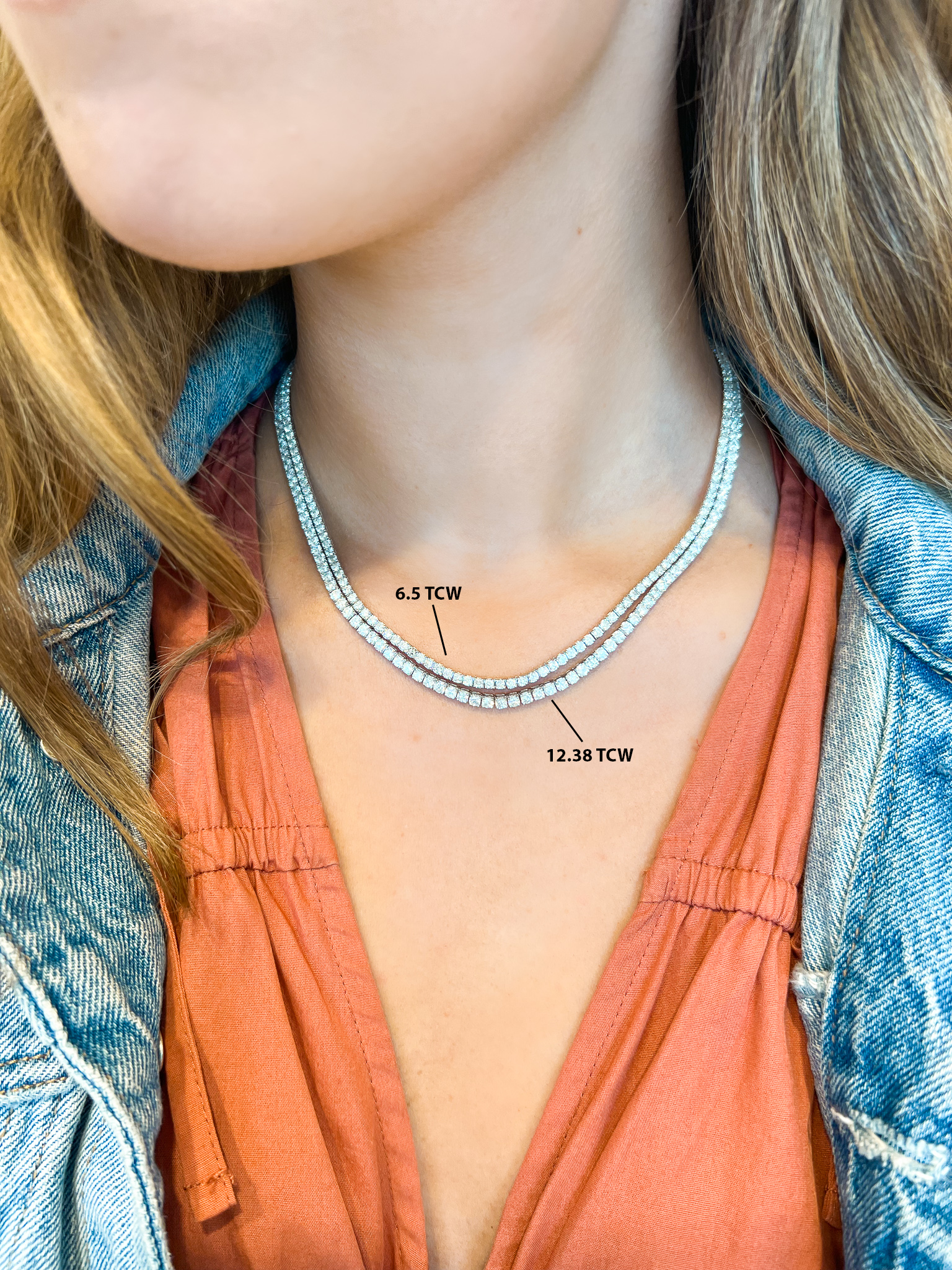 14KW Diamond Tennis Necklace